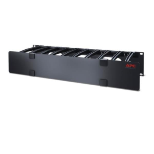 APC Horizontal Cable Manager Single-Sided with Cover - Pannello gestione cavi rack con coperchio - nero - 2U - per P/N: SMTL1000RMI2UC, SMX1000C, SMX1500RM2UC, SMX1500RM2UCNC, SMX750C, SMX750CNC